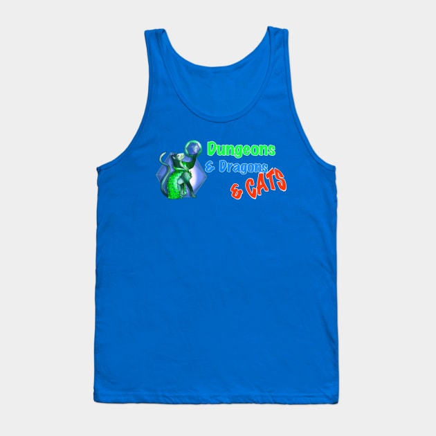 Dungeons, dragons, cats and a D20 Tank Top by cuisinecat